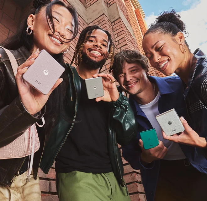 new motorola razr - gen z holding the phone