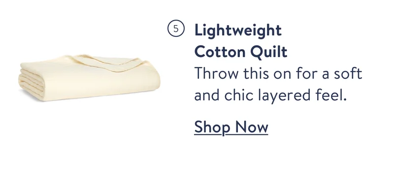 Lightweight cotton quilt