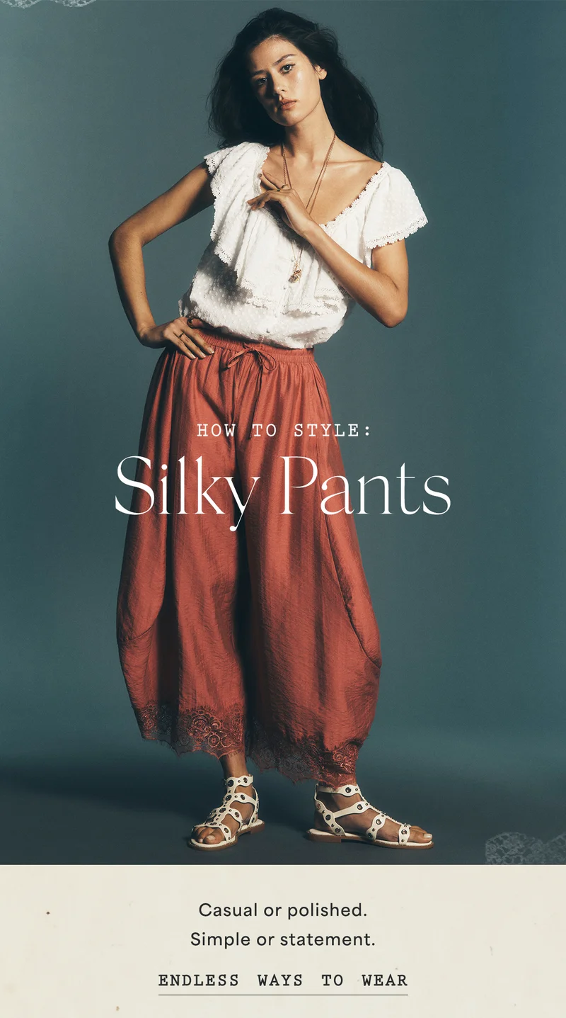 how to style silky pants, casual or polished. simple or statement. endless ways to wear