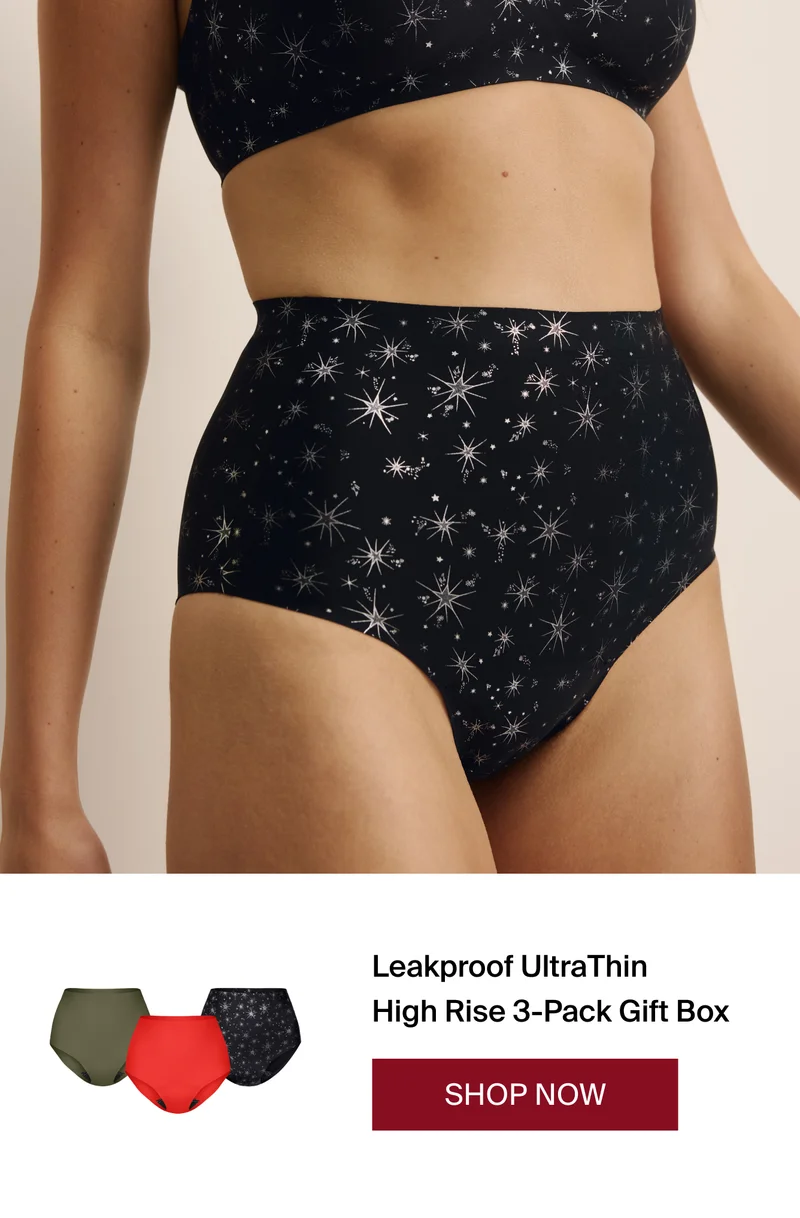 Leakproof UltraThin high Rise 3-pack Gift Box.