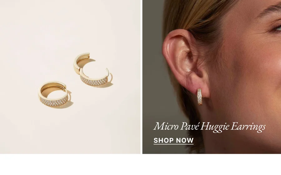 Micro Pave Huggie Earrings | Shop Now