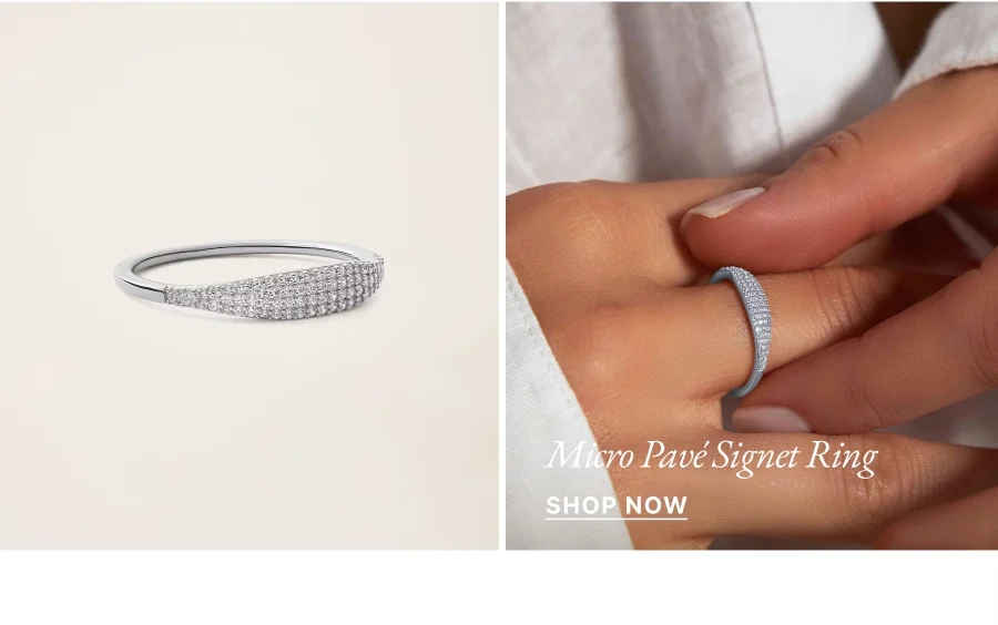 Micro Pavé Signet Ring  | Shop Now