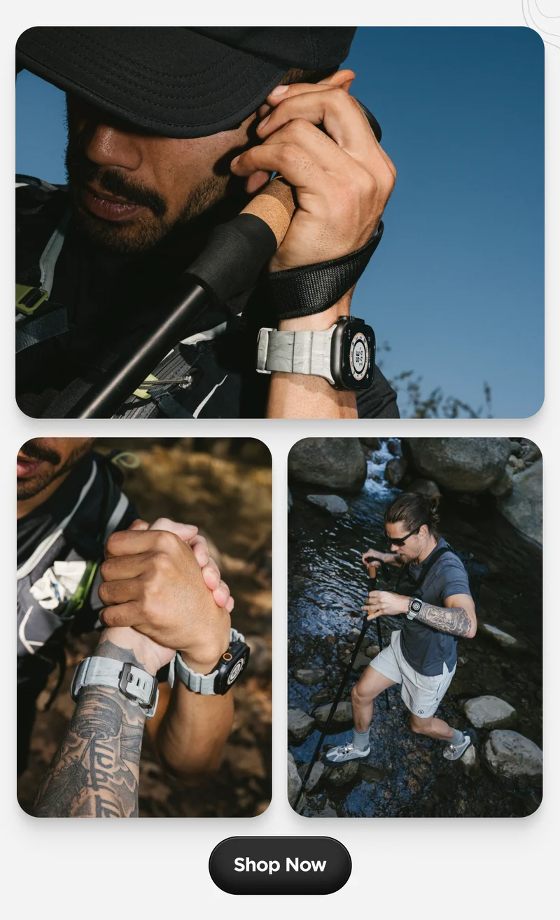 Limited Edition Sierra Stone fuses a palette of alpine-inspired hues for a look that's bold enough for backcountry adventures, yet subtle enough for daily wear. Each band is hand-molded so no two bands will have exactly the same pattern. 100% unique, just like the mountain ranges we love exploring.