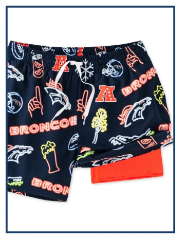 Lined Classic Swim Trunk: The Neon Broncos 5.5"