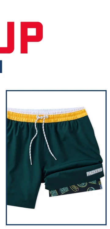 Lined Classic Swim Trunk: The Packers 5.5"