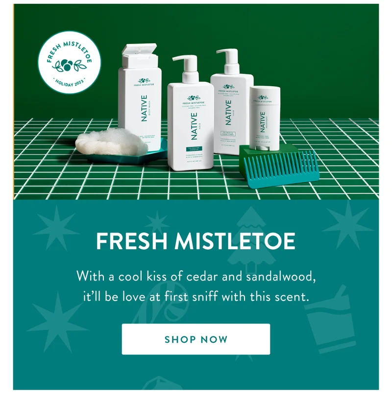 Fresh Mistletoe | With a cool kiss of cedar and sandalwood, it’ll be love at first sniff with this scent. | SHOP NOW