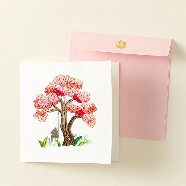 Blossoming Love Hand-Quilled Greeting Card