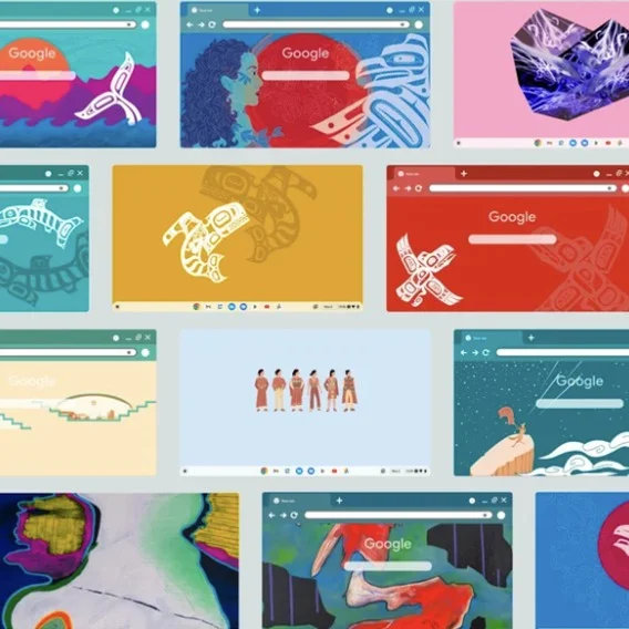 Illustration of Chrome desktop artwork options celebrating Native American Heritage Month.