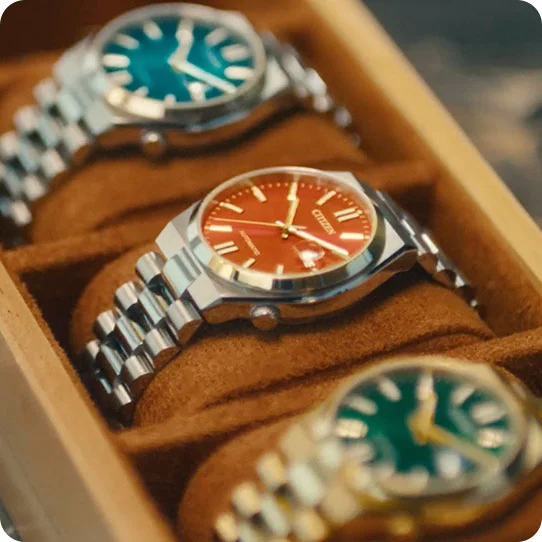 "TSUYOSA" Collection watch with orange dial