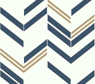 Chevron Blue-Stripe Wall Decal