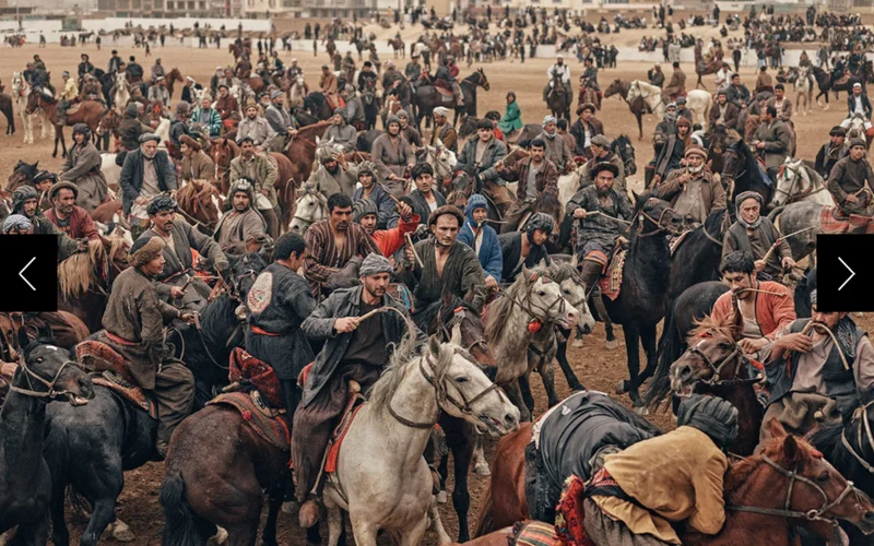 Horsemen fight for the carcass of a headless calf during a match on the day of Nawroz, or Persian New Year, in Mazar-e-Sharif, the citadel of the national sport of buzkashi.