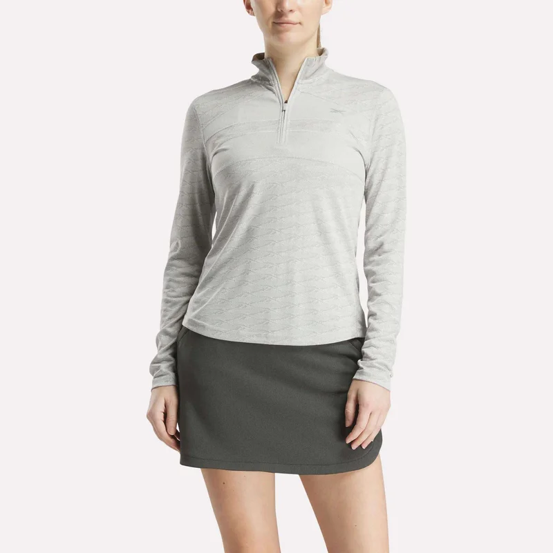 Image of Women's Long Sleeve Engineered Vector Jacquard 1/4 Zip Golf Pullover Top