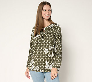 Belle Boho by Kim Gravel Free Spirit Floral Tie Dye Top