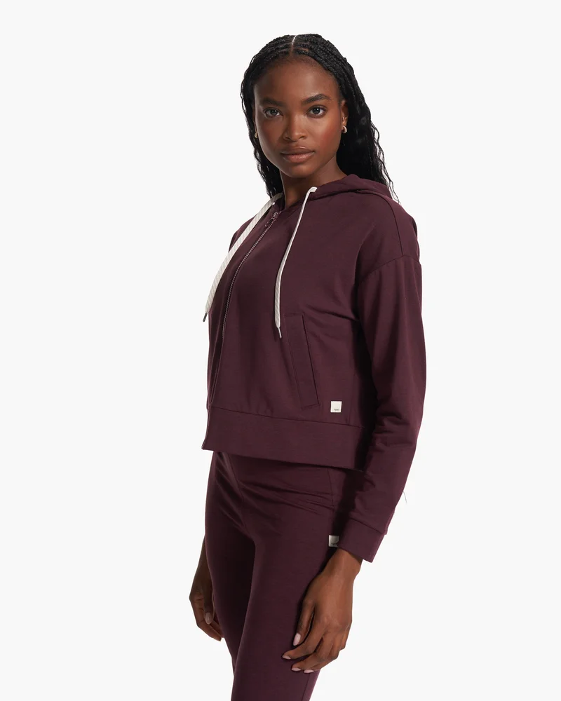 Image of Granite Cropped Hoodie | Cerise Heather