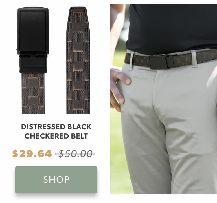 Distressed Black Checkered Belt