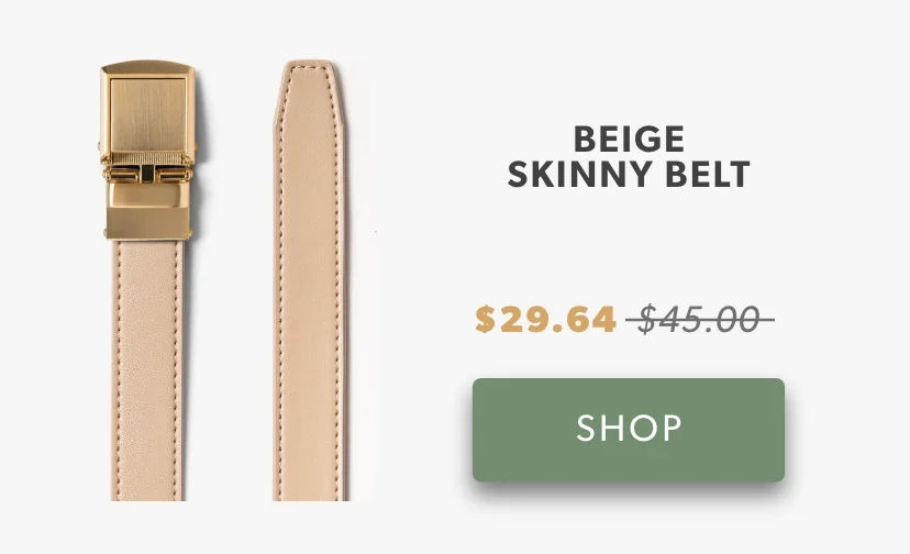 Beige Skinny Belt