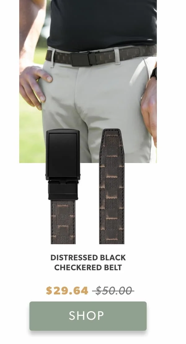 Distressed Black Checkered Belt