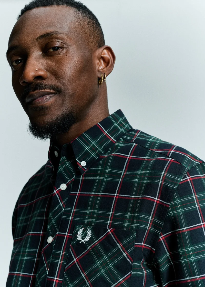 Only At Fred Perry: Tony, our Berlin Mitte shop manager wearing a Fred Perry Tartan Shirt
