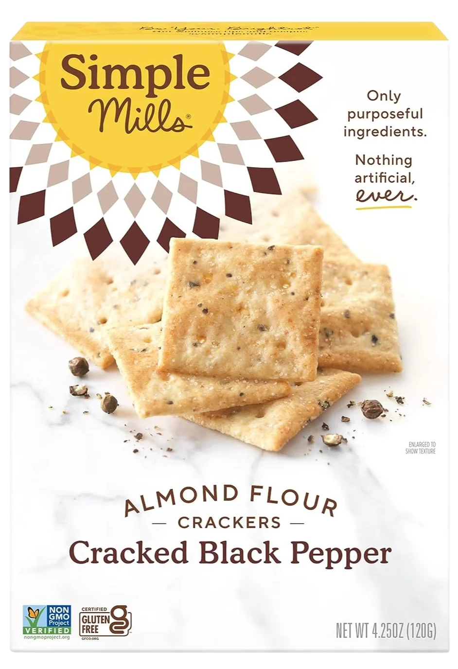 Image of Cracked Black Pepper Almond Flour Crackers