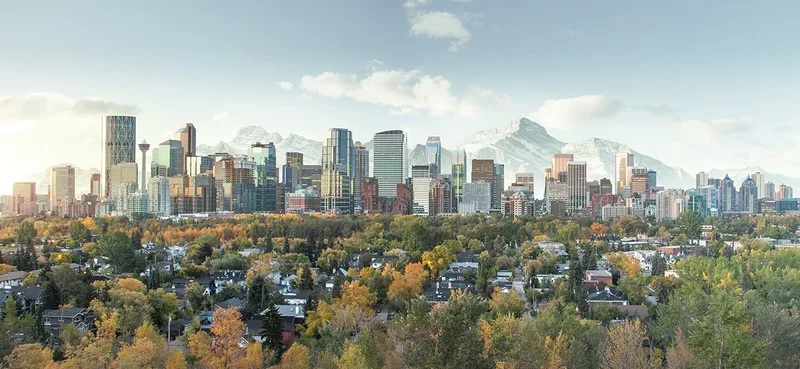 Skyline of downtown Calgary, Alberta, Canada.
