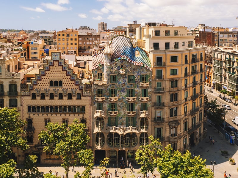 Passeig de Gràcia, Barcelona, Spain.