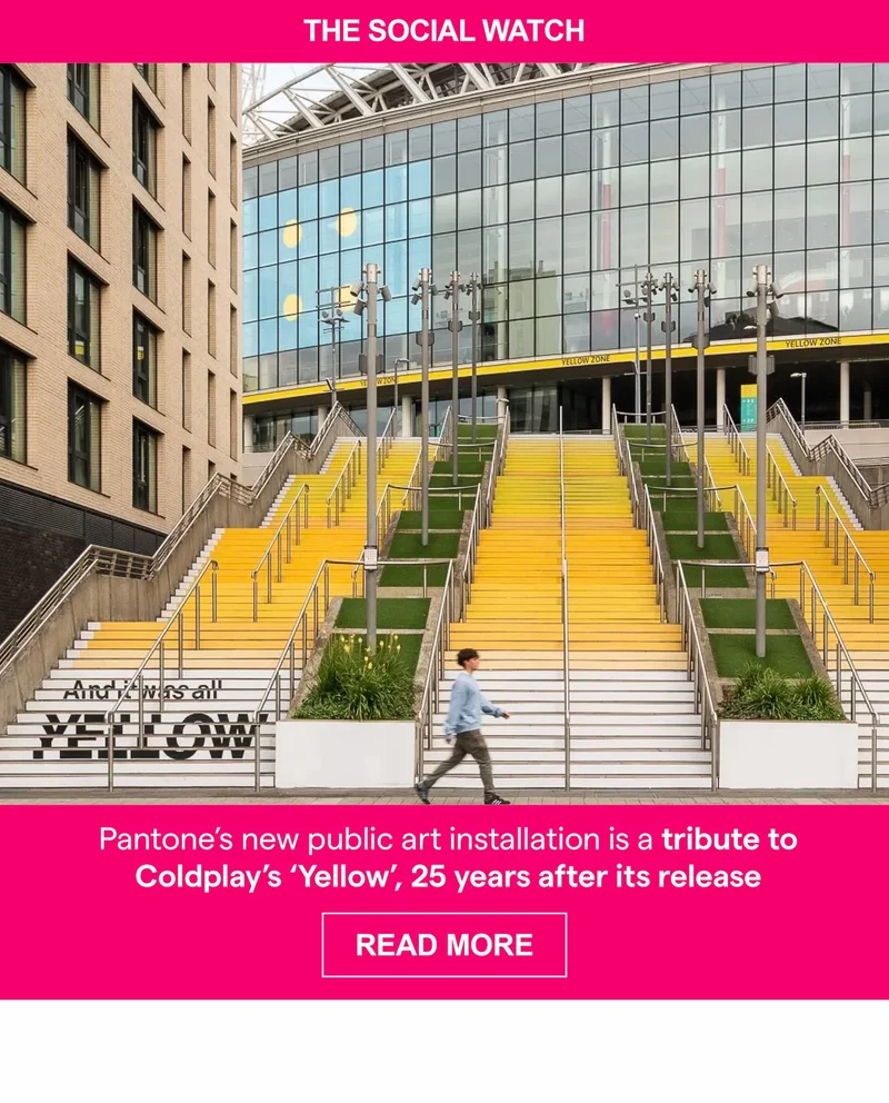 Pantone’s new public art installation is a tribute to Coldplay’s ‘Yellow’, 25 years after its release