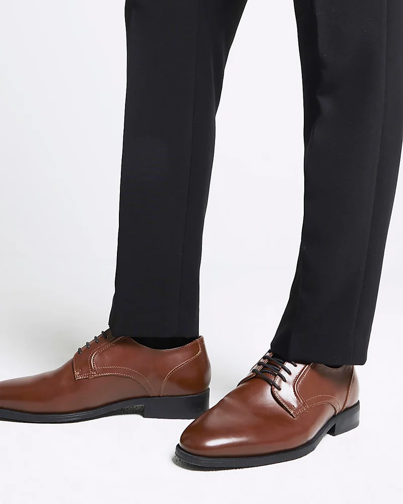 Mens Brown Formal Derby Shoes