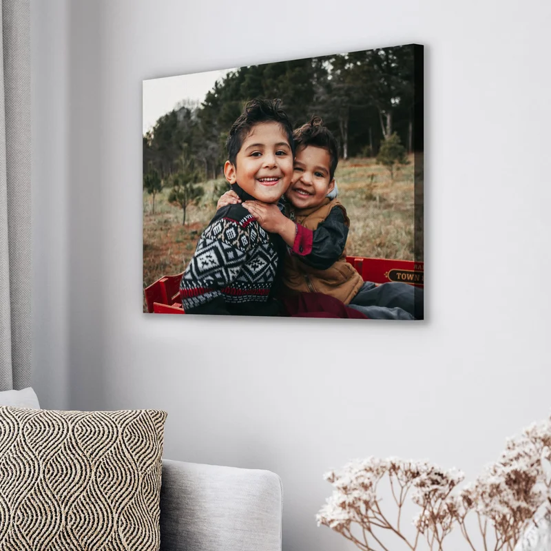 Canvas print of siblings