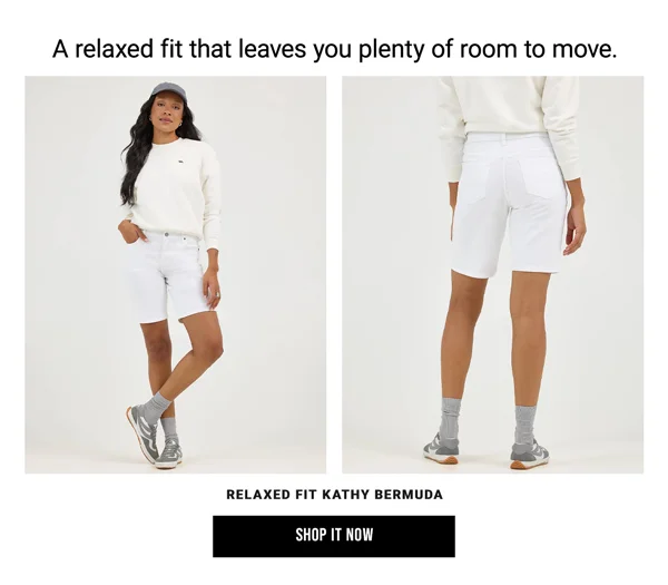 A relaxed fit that leaves you pleanty of room to move. Women’s Relaxed Fit Kathy Bermuda. Shop It Now