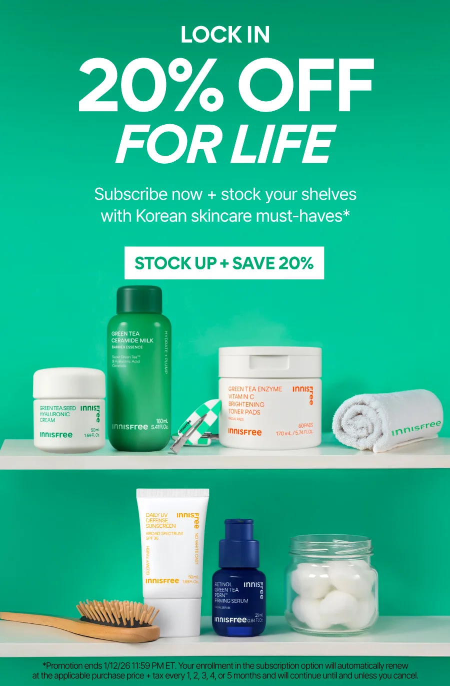 SUBSCRIBE FOR 20% OFF FOR LIFE
