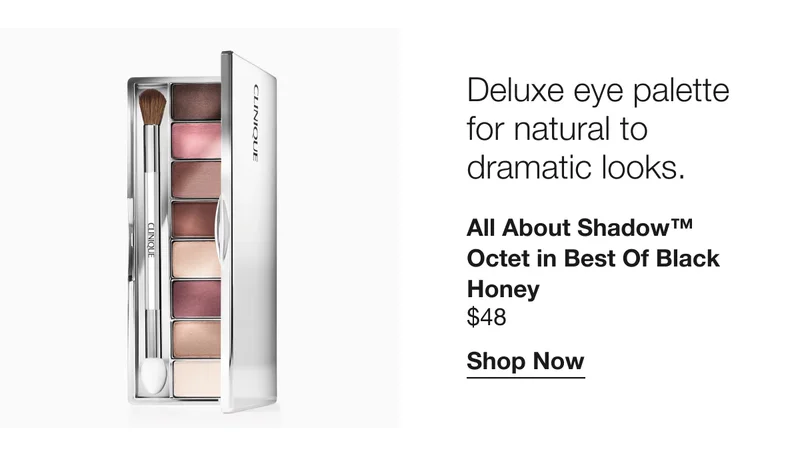 Deluxe eye palette for natural to dramatic looks. | All About Shadow™ Octet in Best of Black Honey $48 | Shop Now