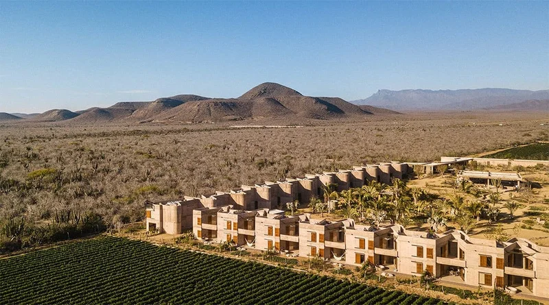 Image description: Aerial view of Paradero Todos Santos in Baja California Sur, Mexico