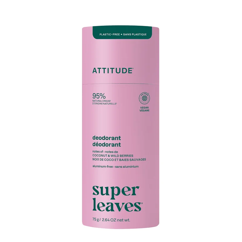 Plastic-Free Deodorant, Coconut & Wild Berries, 3 Oz