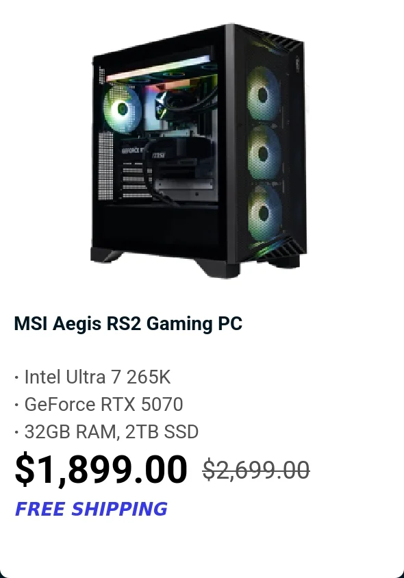 MSI Aegis RS2 Gaming PC