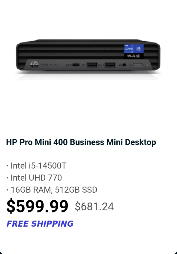 HP Pro Mini 400 Business Mini Desktop