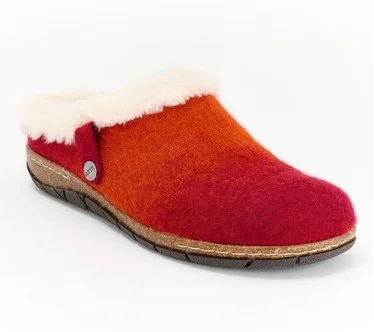 Earth Slip-On Wool Clogs with Faux Fur - Elena