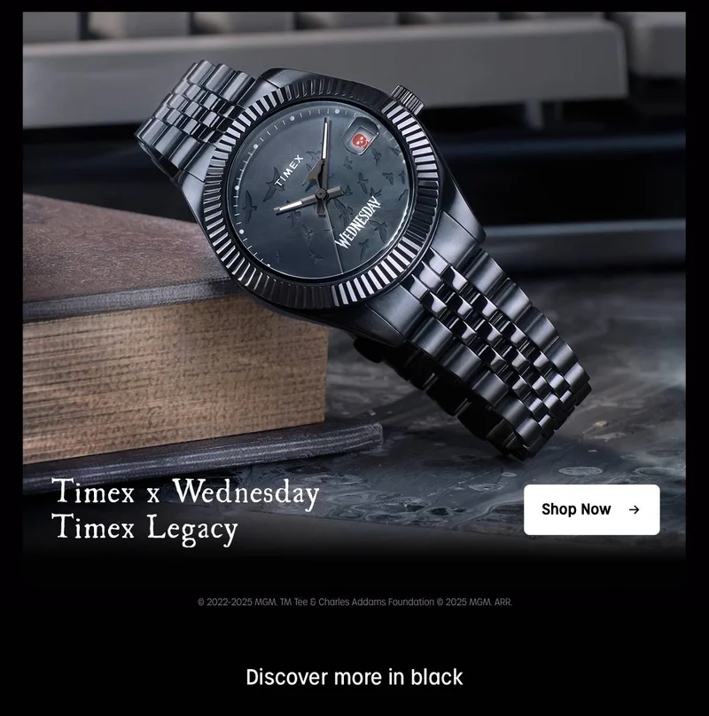 timex x wednesday timex legacy | shop now