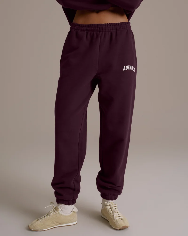 Image of Varsity Sweatpants - Dark Cherry/Marshmallow White