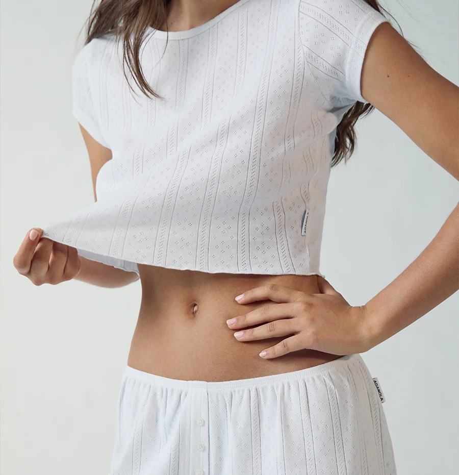 Pointelle Baby T-shirt - White