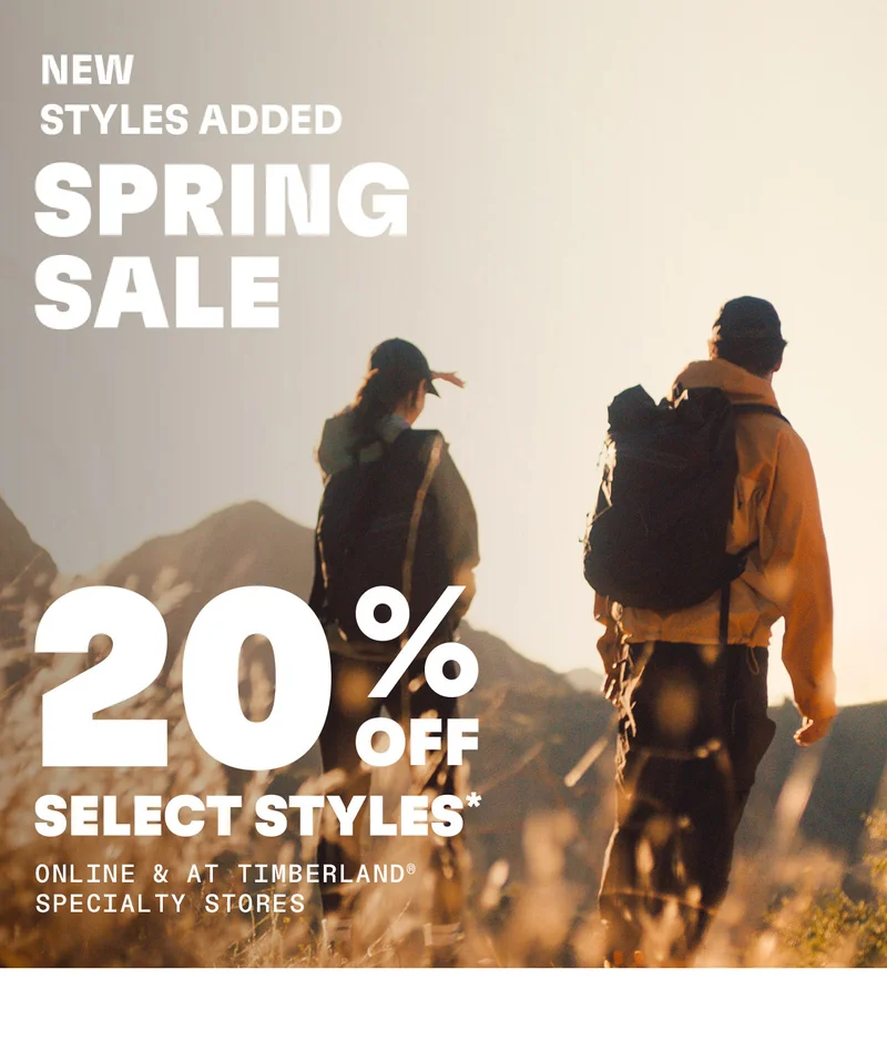 NEW STYLES ADDED Spring Sale. 20% off select styles*.