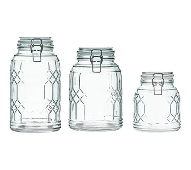 10 Strawberry S treet 3pc Bleek er Glass Canist er Set
