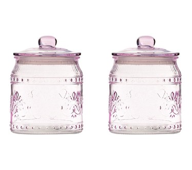 10 Strawberry Street Set of 2 Wentworth Glass Canister