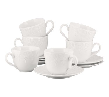 10 Strawberry Street Set of 6 Valentina Cup & Saucer