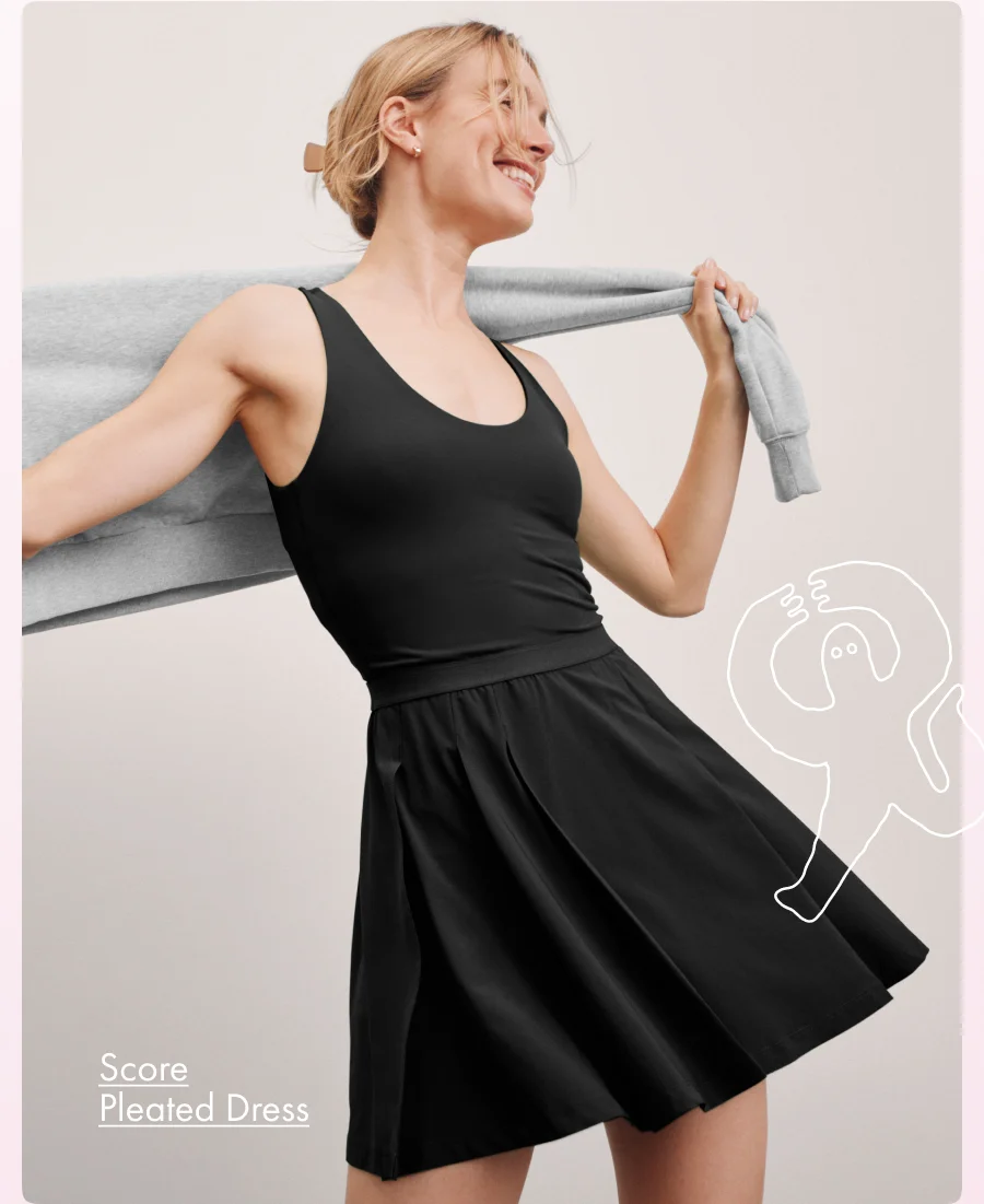 Score Pleated Dress in True Black