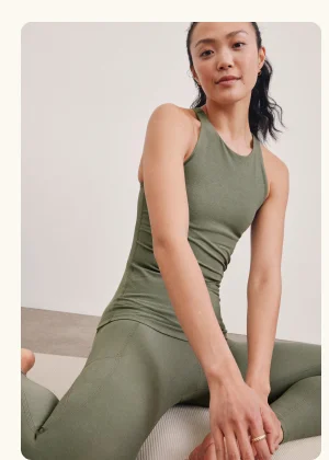 Spacedye Refocus Tank in Grey Sage Heather