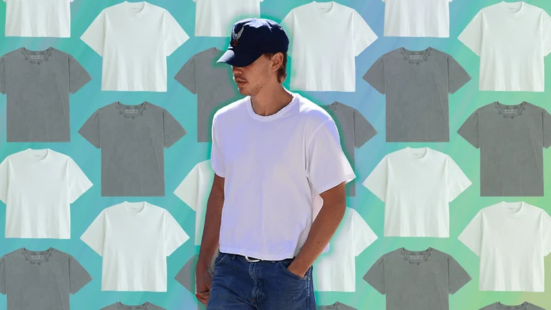 Image may contain: Baseball Cap, Cap, Clothing, Hat, Pants, T-Shirt, Footwear, Shoe, Adult, Person, Sneaker, and Accessories