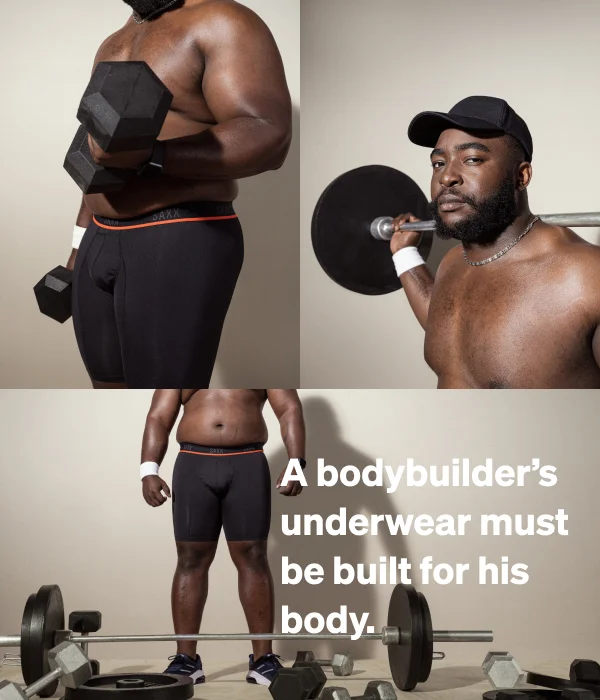 A bodybuilder’s underwear must be built for his body.