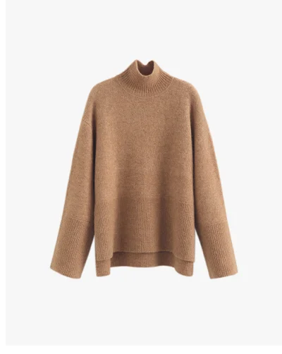 Alpaca Wool Relaxed Turtleneck Sweater