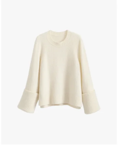 Alpaca Wool Rolled Cuff Sweater