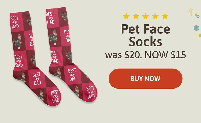 Pet Face Socks. was $20. NOW $15